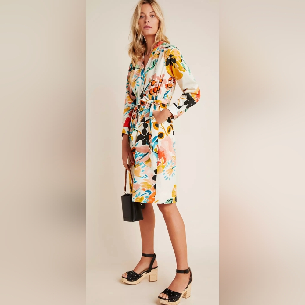 NWT Anthropology Rilke Poplin Shirtdress size M